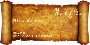 Nits Ákos névjegykártya
